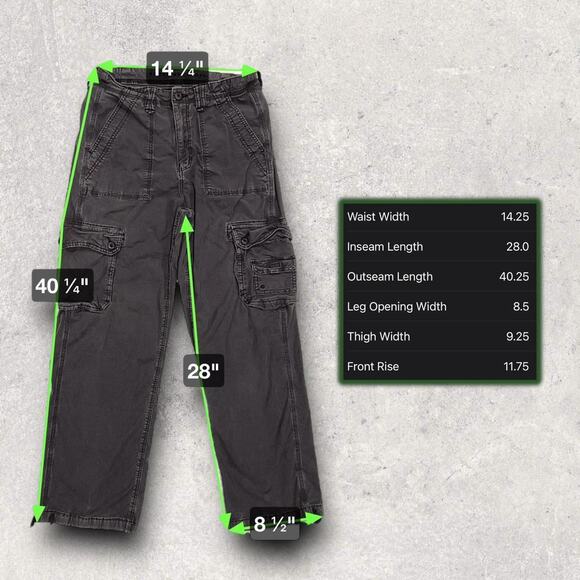 ★ American Eagle 2000’s Grey Women’s Cargo Pants w/ Multiple Pockets ★ - Picture 5 of 7